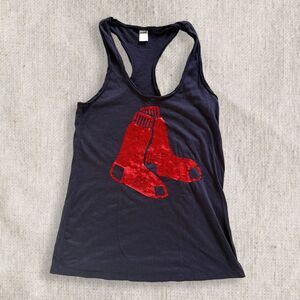 PINK Victorias Secret Boston Red Sox Navy Racerback Tank S Red Sequin Socks MLB